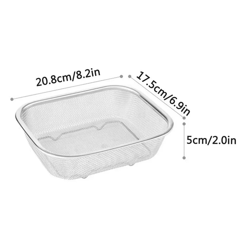 Stainless Steel Rectangle Mesh Basket Strainer & Colander Mesh Colander Strainer PLUSH L