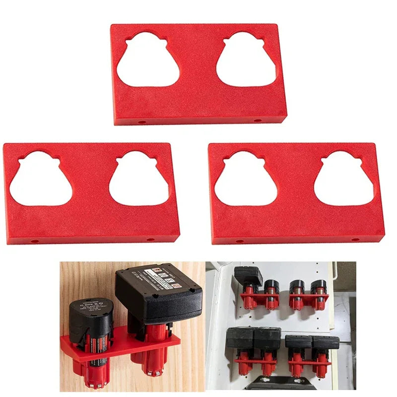 Milwaukee M12 Battery Holder Storage Rack – 3-Slot Mount Battery Storage Rack PLUSH