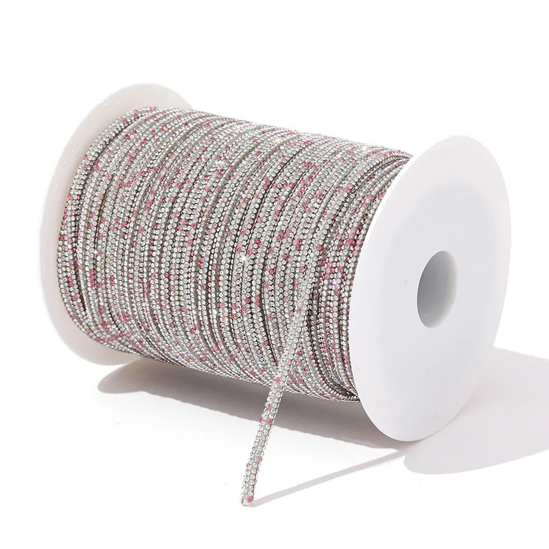 50 Yards 4mm Glass Rhinestone Rope Crystal Cord Trim – DIY