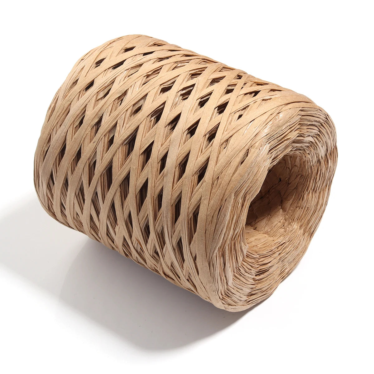 200m Natural Raffia Straw Yarn for Knitting, Crochet & DIY Crafts Raffia Craft Yarn PLUSH light brown