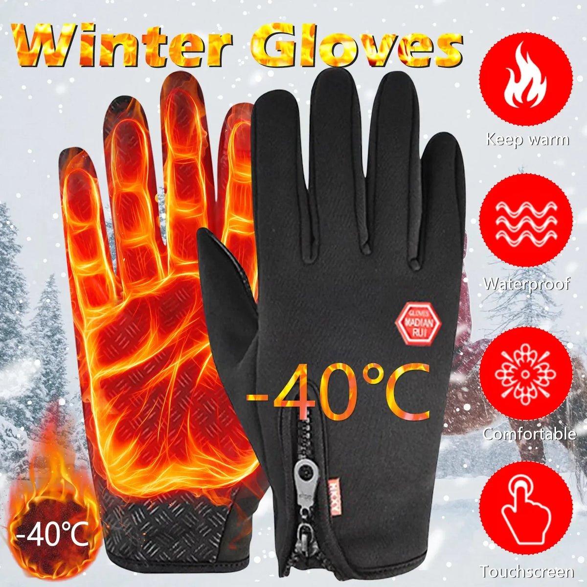 Winter Tactical Gloves Touchscreen Waterproof – Men & Women Winter Tactical Gloves PLUSH