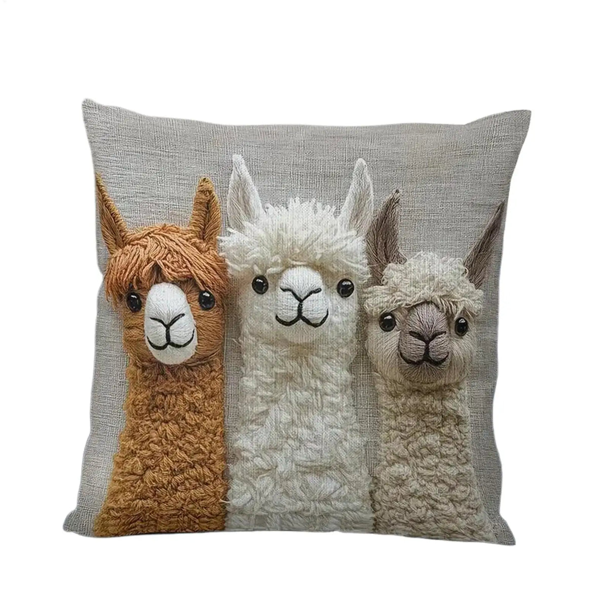 Cute Alpaca Print Pillow Cover 17.7" | Decorative Cushion Case Decorative Pillow Cover PLUSH