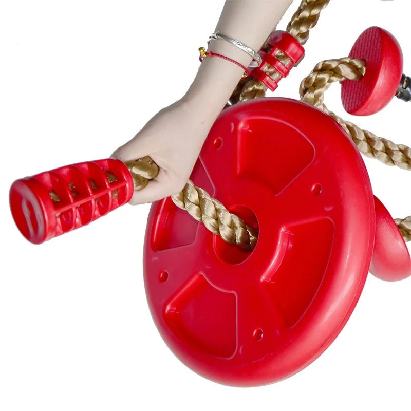 Kids Outdoor Climbing Toy – Disc Swing, Rings & Rope Set Kids Climbing Play Set PLUSH