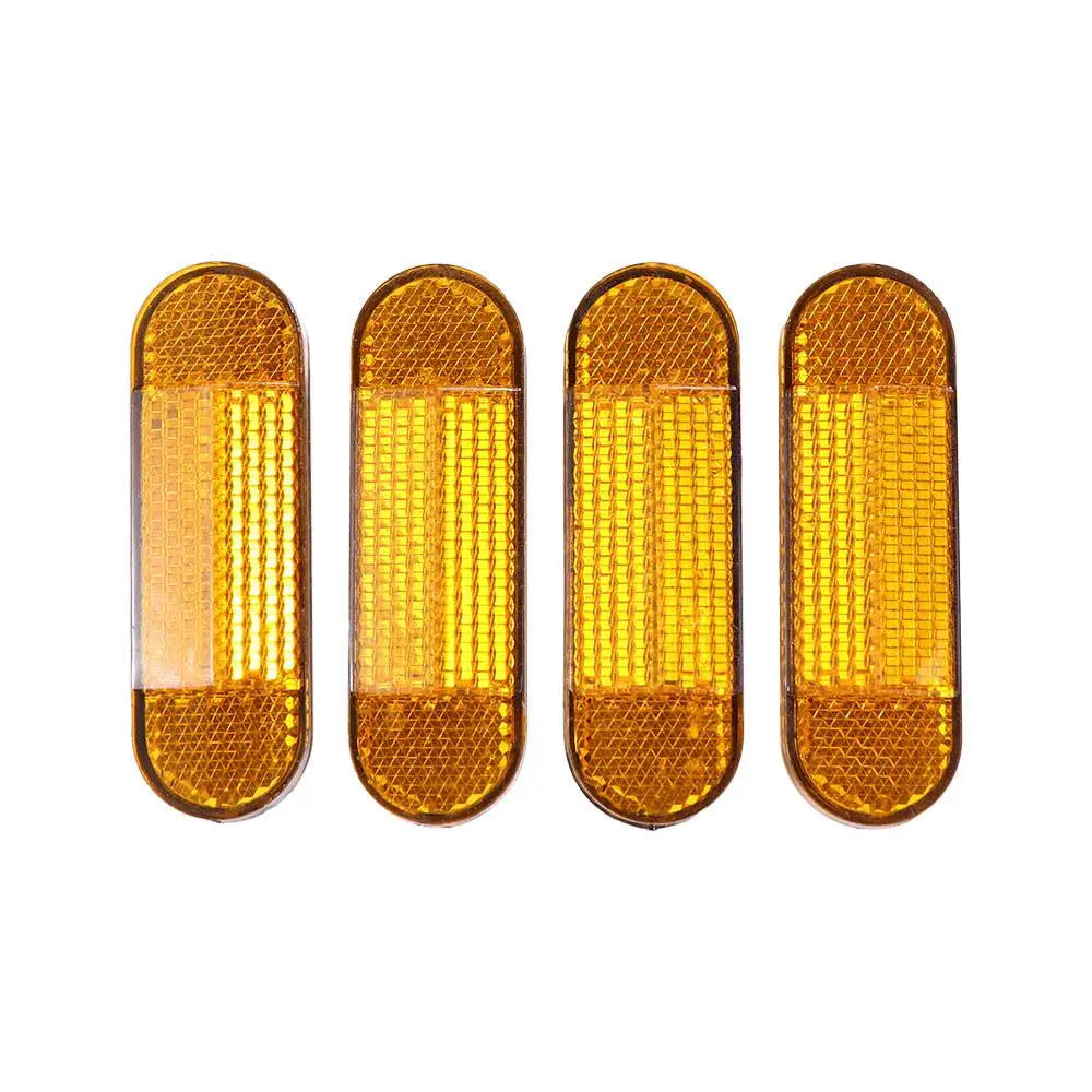 Night Riding Reflectors for Scooter & Bicycle – 4pcs Safety Bicycle Reflectors PLUSH Yellow