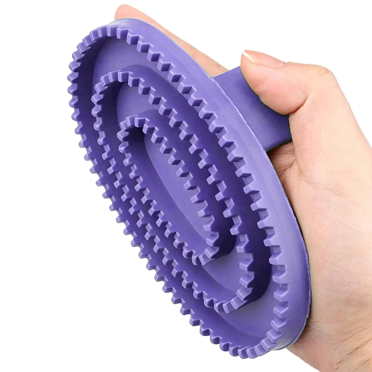 Soft Rubber Horse & Pet Grooming Brush with Hand Strap Pet Grooming Brush PLUSH