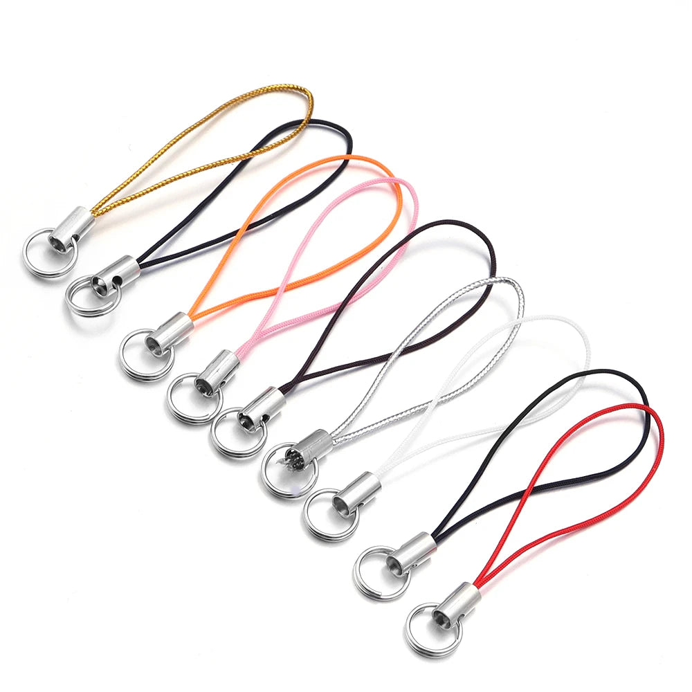 50pcs Phone Lanyard Lariat Strap Cords with Jump Rings DIY Lanyard Strap Cord PLUSH