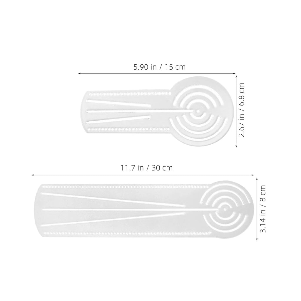2Pcs Clear Acrylic Mandala Geometry Ruler & Drawing Stencil Acrylic Drawing Stencil PLUSH