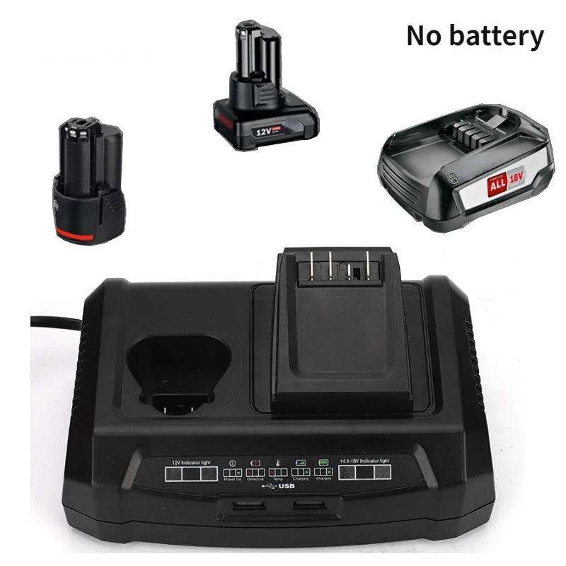 GAX1218V Dual Port Battery Charger for Bosch 10.8V–20V Tools Power Tool Charger PLUSH Type 1(NO battery) US China Mainland