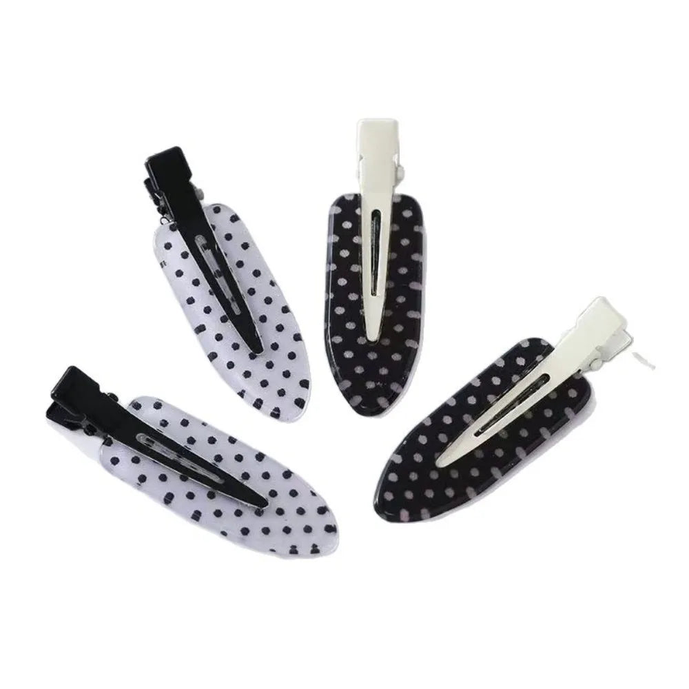 Black & White Acrylic Hair Clips – Minimalist Polka Dot Hairpin Acrylic Hair Clips PLUSH 4 PCS