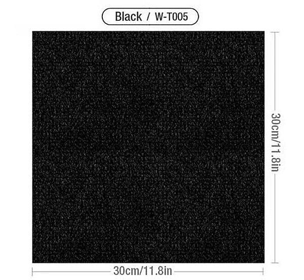40pcs Self-Adhesive Carpet Tiles – DIY Peel & Stick Floor Mats Carpet Floor Tiles PLUSH Black-20Pcs