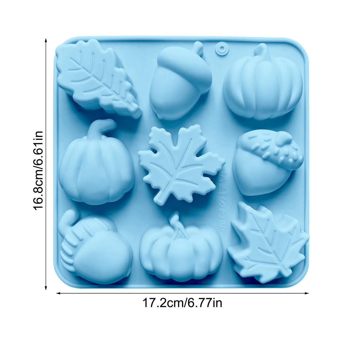 Thanksgiving Fall Silicone Molds – Pumpkin, Maple Leaf & Pine Cone Silicone Baking Mold PLUSH C