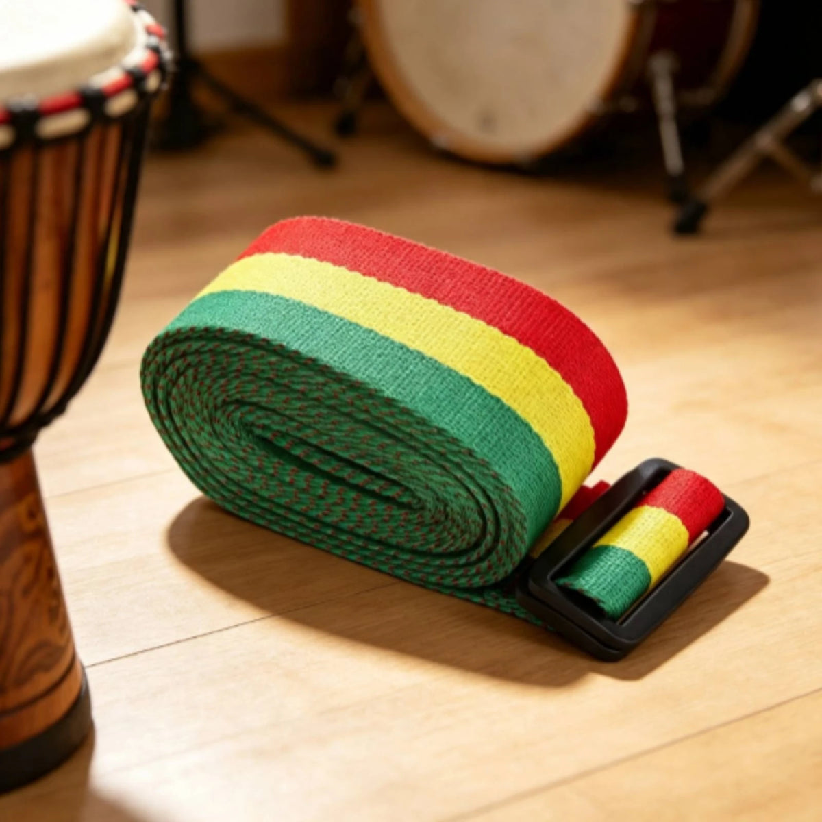 African Drum Strap – Woven Cotton Sling with Adjustable Buckle Drum Strap PLUSH