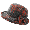 Women's Woolen Bow Bucket Hat – Warm Foldable Cloche Hat Women's Bucket Hat PLUSH Red