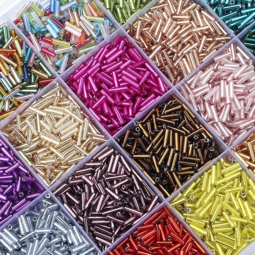 10g 2mm Glass Tube Rice Seed Beads – DIY Jewelry Spacers Glass Seed Beads PLUSH