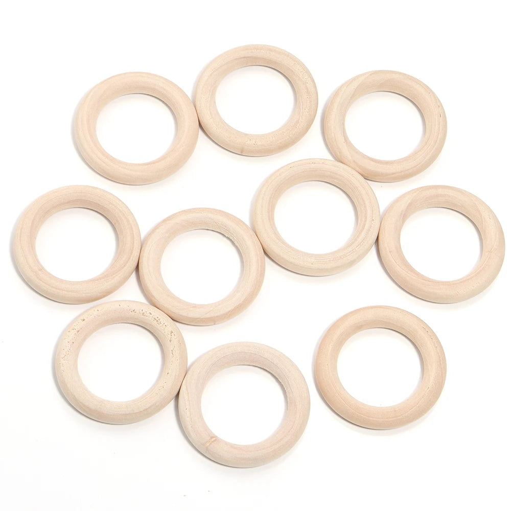 Natural Round Wooden Rings & Hoops for DIY Jewelry Making Wood Jewelry Hoops PLUSH 40mm x 10pcs