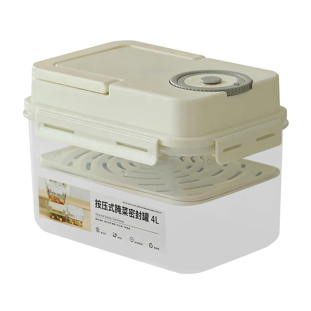 4L Airtight Pickle Fermentation Container with Press Plate Food Storage Container PLUSH