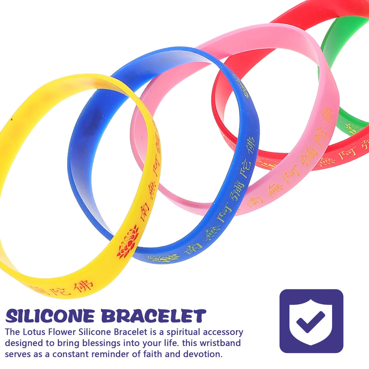 6pcs Amitabha Silicone Blessing Wristbands | Spiritual Bracelets Silicone Wristbands PLUSH