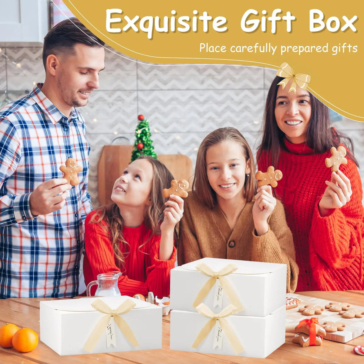 10-Pack White Gift Boxes with Lids & Ribbon | Bridesmaid Box Gift Boxes Set PLUSH
