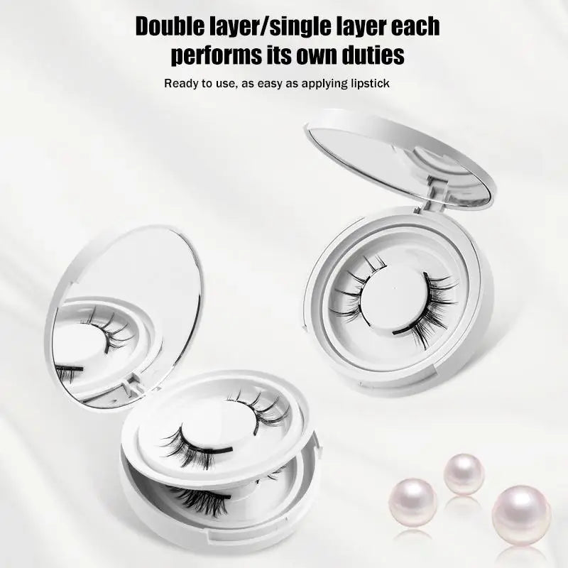 Magnetic False Eyelash Storage Box with Mirror | Portable Eyelash Organizer Case PLUSH