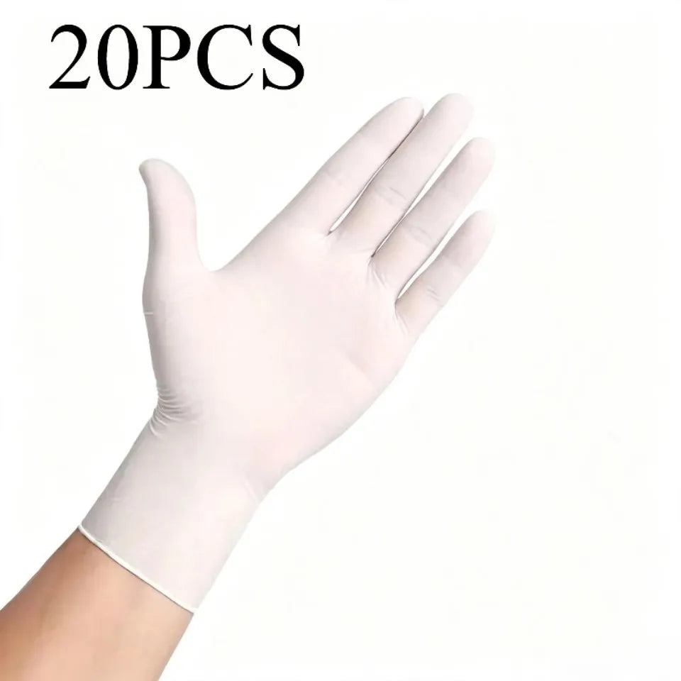 White Nitrile PVC Disposable Gloves 10/20/50 Pack – Kitchen Disposable Gloves PLUSH 20PCS XL