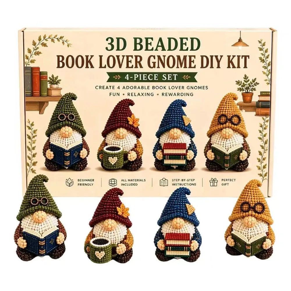 3D Beaded DIY Craft Kit – Gnome & Animal Ornaments DIY Bead Craft Kit PLUSH Style 5