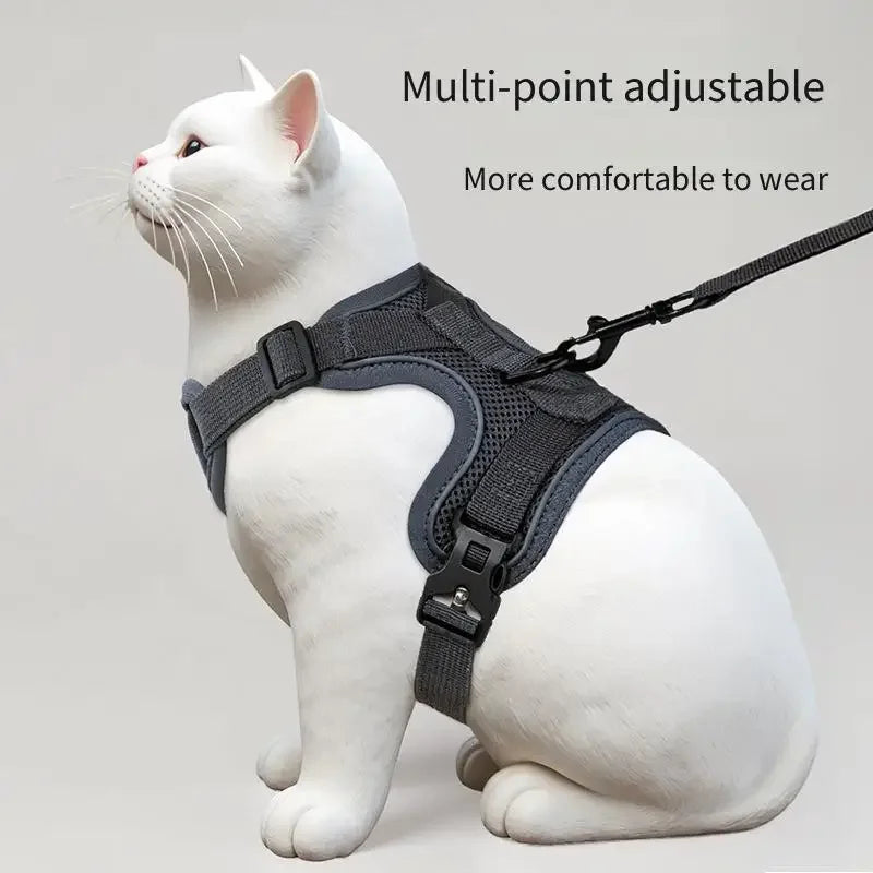Escape-Proof Cat Harness Reflective Vest & Leash | S–XL Cat Harness & Leash PLUSH
