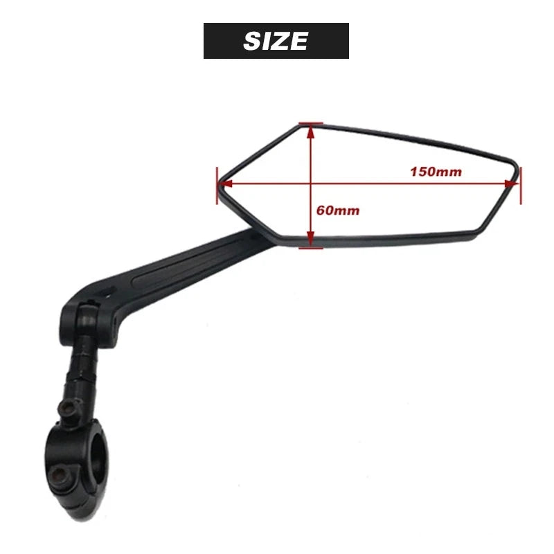 RIDERACE Adjustable Bicycle Rear View Handlebar Mirror Bike Handlebar Mirror PLUSH