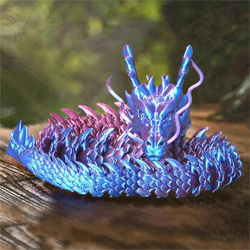3D Printed Chinese Dragon Movable Joints Figurine 30cm Dragon Figurine PLUSH