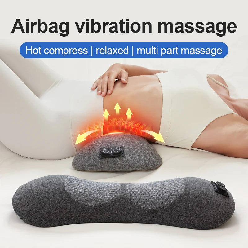 USB Heated Back Massage Pillow – 3-in-1 Lumbar & Spinal Support Massage Pillow PLUSH