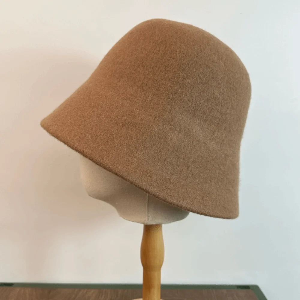 Women's Wool Knit Bucket Hat – Warm Windproof Fisherman Hat Knit Bucket Hat PLUSH Khaki