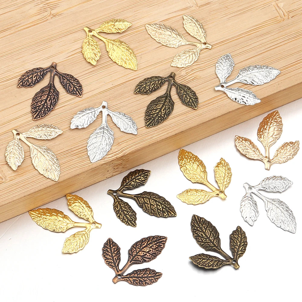 50pcs Vintage Iron Leaf Charms – DIY Jewelry Pendants Jewelry Charms PLUSH