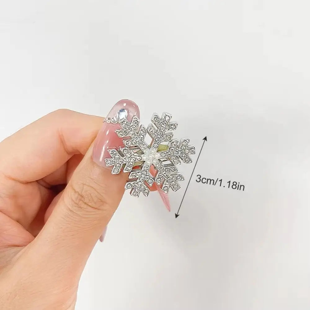 Rhinestone Snowflake Hair Clips Silver Korean Barrettes 10pcs Hair Clip Barrettes PLUSH