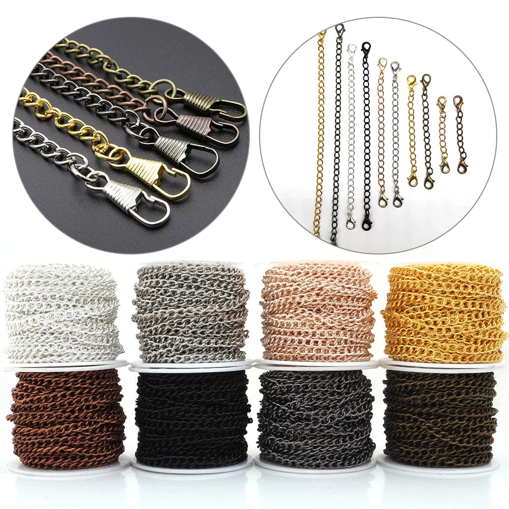 10 Yards 3x4mm Metal O-Shape Link Chain for DIY Jewelry Making Jewelry Making Chain PLUSH
