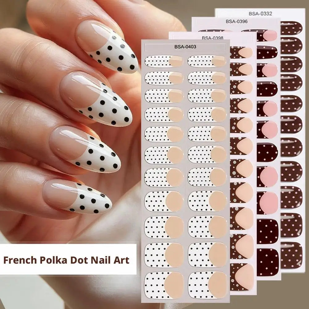 Polka Dot Gel Nail Strips – Waterproof Full Cover Nail Wraps Gel Nail Wraps PLUSH