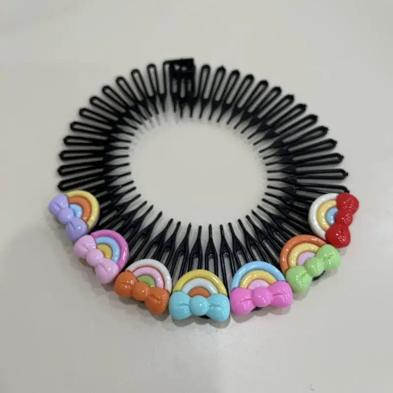 Y2K Star Heart Colorful Hair Comb Clips – Girls Hair Accessories Hair Comb Clip PLUSH rainbow