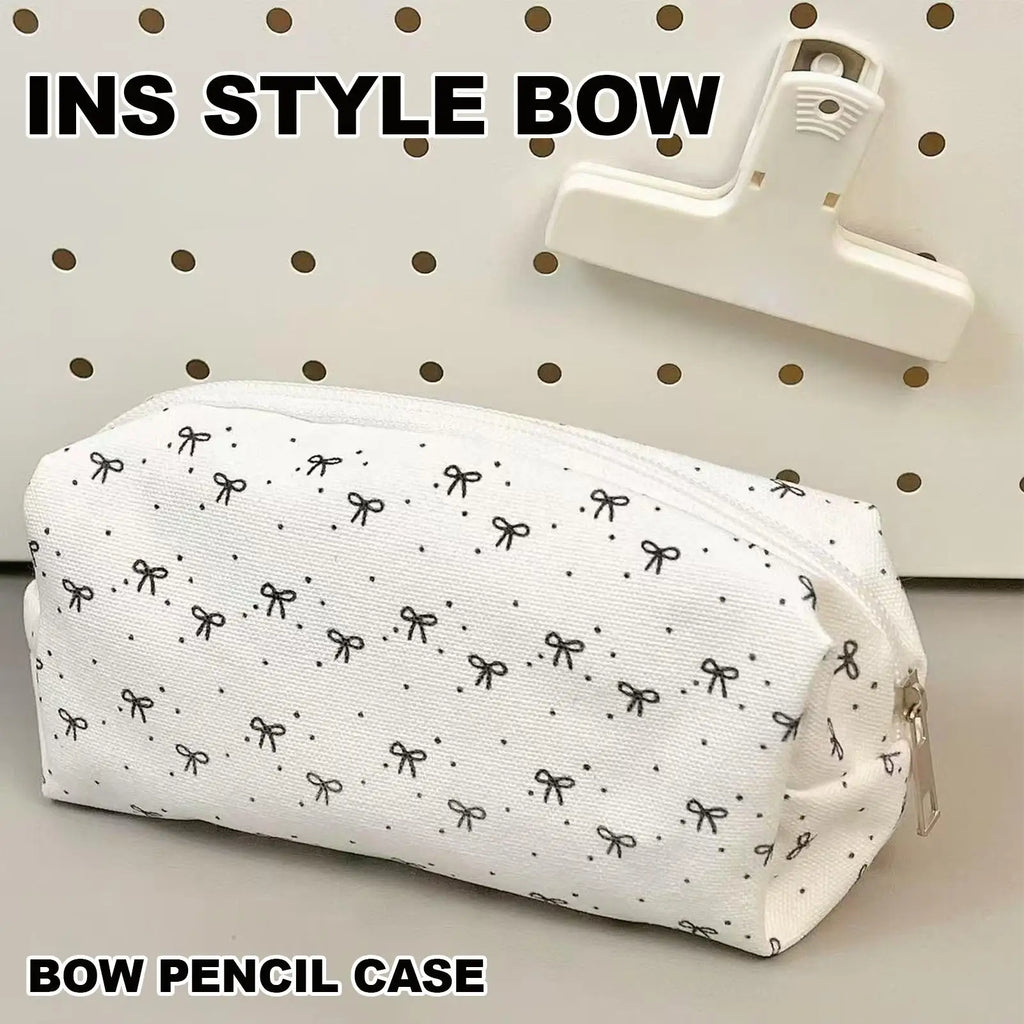 Large Capacity Bowknot Pencil Case – Portable Stationery Pouch Pencil Case PLUSH