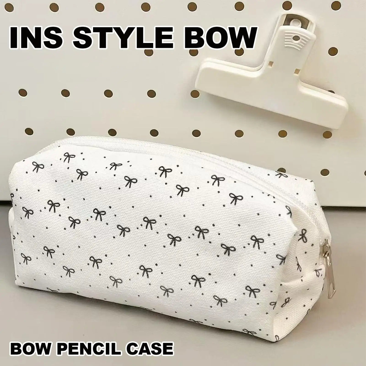 Large Capacity Bowknot Pencil Case – Portable Stationery Pouch Pencil Case PLUSH