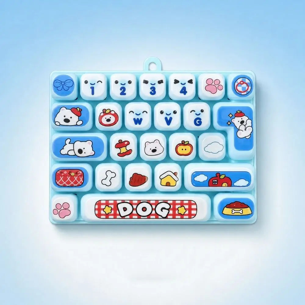 26 Grid Keycap Keychain – Cute Cartoon Animal Fingertip Button Novelty Keychain Toy PLUSH