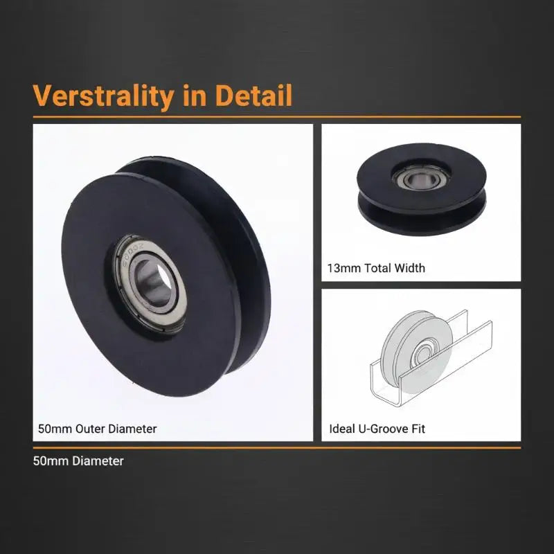U-Groove Nylon Bearing Pulley Wheel – Waterproof Wire Rope Guide Bearing Pulley Wheel PLUSH