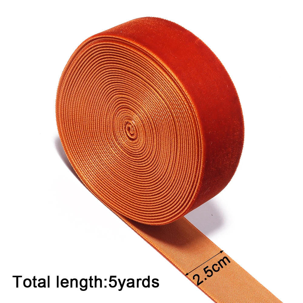 Orange Velvet Ribbon 6–38mm | DIY Gift Wrapping & Wedding Velvet Craft Ribbon PLUSH 25mm x 5yards mm
