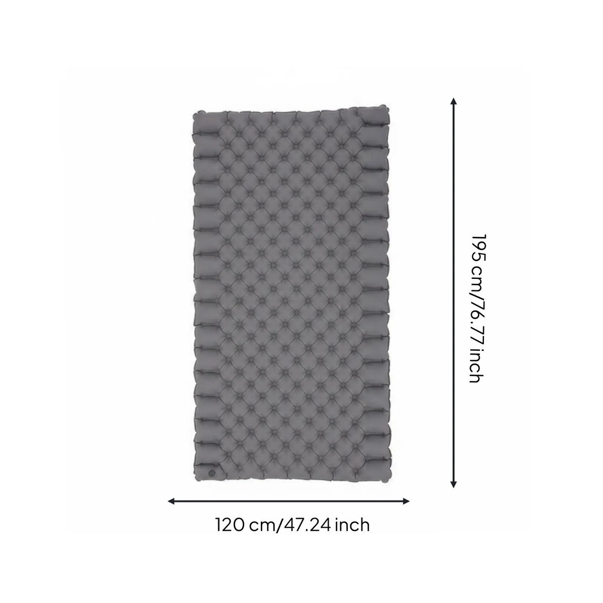 Ultralight Inflatable Double Camping Mat – Nylon TPU Sleeping Pad Inflatable Sleeping Pad PLUSH SilverGray