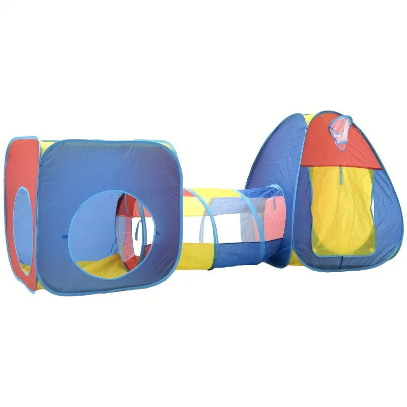 Kids 3-in-1 Play Tent Tunnel Ball Pool – Indoor Outdoor Toy Kids Play Tent PLUSH