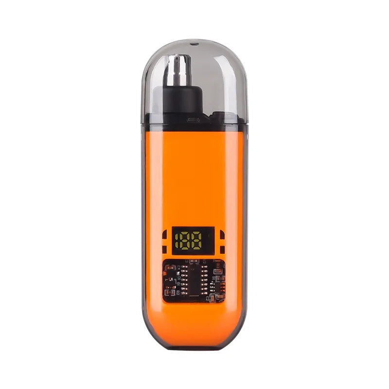 Rechargeable Nose & Ear Hair Trimmer – USB-C Portable Mini Nose Hair Trimmer PLUSH Orange USB Type-C