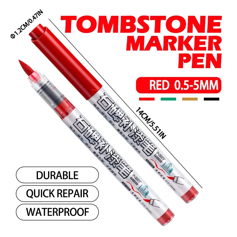 Tombstone Marker Pen – Restore Faded Granite Text | 12 Colors Tombstone Marker Pen PLUSH A3