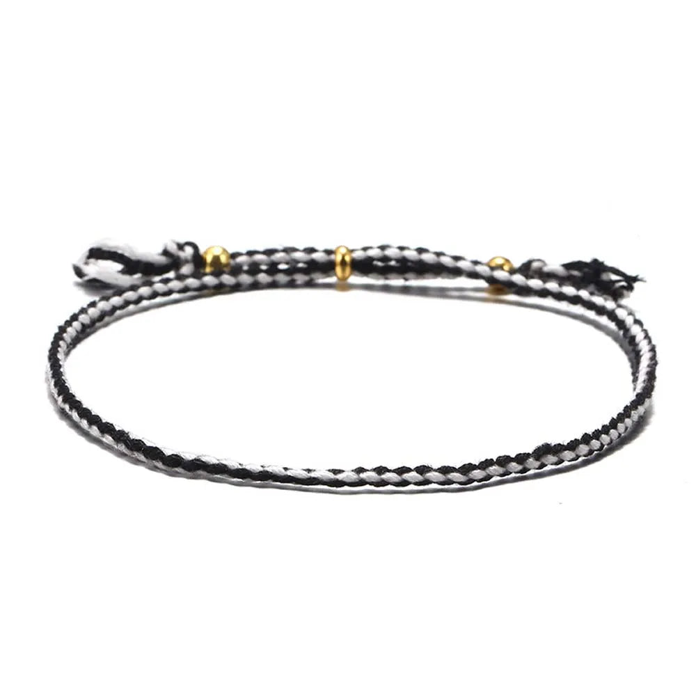 Adjustable Woven Bracelet – Colorful Bohemian Braid Charm Woven Charm Bracelet PLUSH F