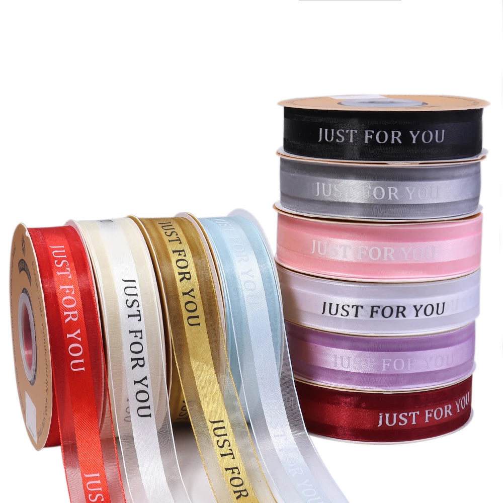 "Just For You" Organza Ribbon 10 Yards – Gift & Wedding Décor Decorative Organza Ribbon PLUSH