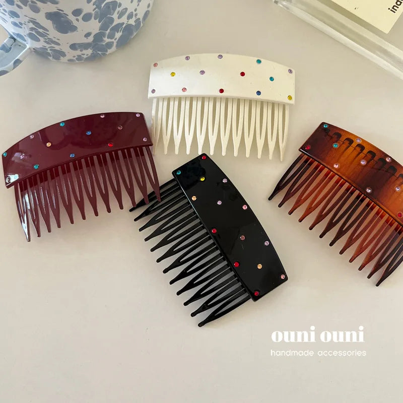 Diamond Dense Teeth Hair Comb Clip – Rhinestone Side Clip Hair Comb Clip PLUSH
