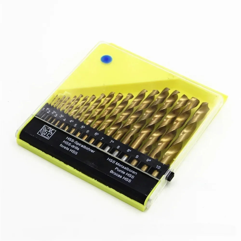 19pc M35 Cobalt Drill Bit Set 1–10mm | Stainless Steel & Hard Metal Cobalt Drill Bit Set PLUSH