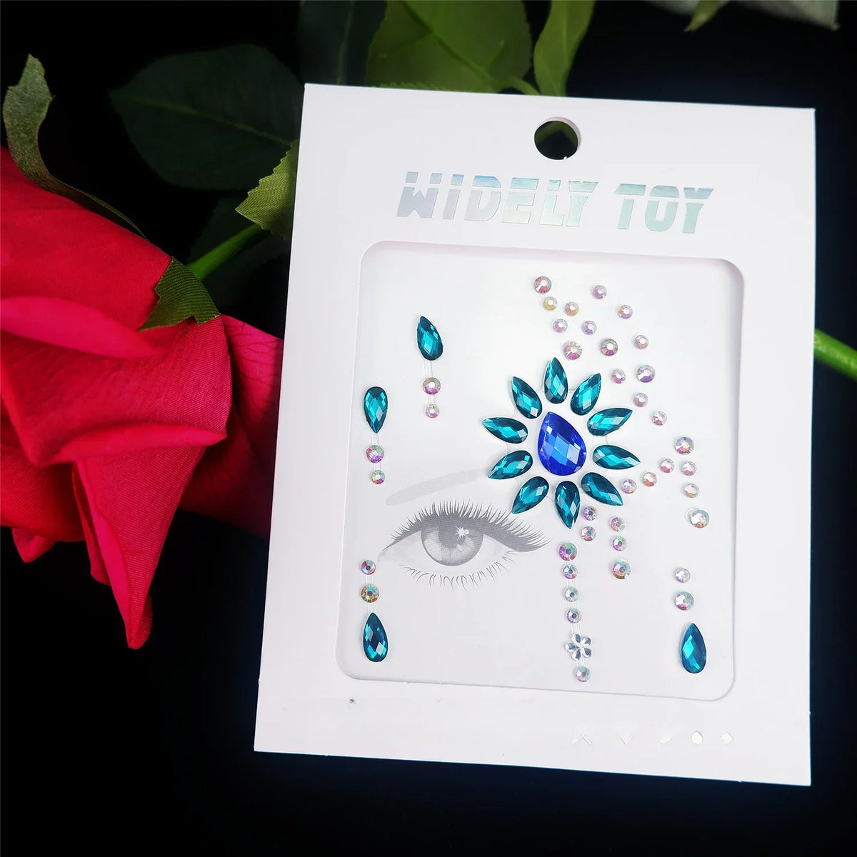 Crystal Face Gems Rhinestone Temporary Tattoo Stickers