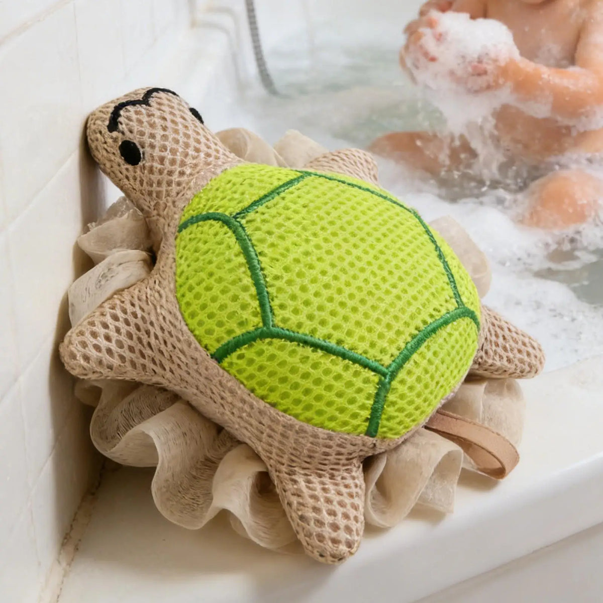 Turtle Kids Bath Sponge – Cute Reusable Body Scrubber Kids Bath Sponge PLUSH